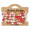Pulseira de estilo de férias transfronteiriça europeia e americana, contas de arroz, pulseira elástica com contas, joias femininas, bandeira do amor, acessórios Yiwu