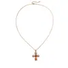 Collar de cruz geométrica de resina vintage europeo y americano, cadena para la clavícula retro de alta gama transfronteriza, joyería personalizada de nicho para mujer