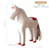 Estilo Europeo y Americano Simple Retro Creativo Estatua de Caballo de Madera Adorno de Madera Decoración para el Hogar Sala de Estar Entrada Artesanía Regalo
