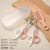 Set de Tijeras para Cortar el Cabello de Niños en Stock, Tijeras Seguras para Bebés con Punta Redonda y Bloqueo, Tijeras de Peluquería, Tijeras Planas, Tijeras Entresacadoras