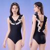 Traje de Baño Sexy Exclusivo Transfronterizo de Una Pieza para Mujer con Bordes Volados, Busto Pequeño, Control de Abdomen, Triángulo Adelgazante, Traje de Baño para Aguas Termales Estilo Ins