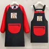 Nuevo Delantal Impermeable para Cocina y Uso Doméstico, de Manga Larga, Resistente al Aceite, Ropa de Trabajo para Restaurante, Mono sin Lavado, Resistente a las Manchas, Ropa de Trabajo para Hombres con Texto Impreso