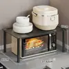 Prateleira de Micro-ondas Armário de Prateleira Camadas Suporte de Forno Prateleira de Eletrodomésticos Suporte de Panelas de Bancada Artefato de Armazenamento de Cozinha