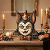 Novos enfeites de abóbora, fantasma e gato preto de madeira para o Halloween, para decoração de quarto e mesa de feriado, artesanato em madeira