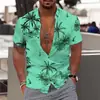 Estación Independiente Transfronteriza Camisa de Playa para Hombre Impresa en 3D Personalizada Casual de Moda Hojas Hawaianas