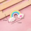 Decoraciones para hornear pasteles, adornos para pasteles de nube de arcoíris y estrella, escena de goma de arcilla suave, insertos de arcoíris para pasteles