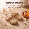 Pantuflas de algodón para mujer 2026 modelo nuevo para invierno, uso en casa, de suela gruesa, antideslizantes, impermeables, cómodas, cálidas, de felpa, adecuadas para usar en exteriores