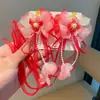 Novo Grampo de Cabelo Hanfu Estilo Chinês para Meninas, Acessório de Cabelo Infantil com Flores de Estilo Antigo, Franjas e Pérolas, Doce e Retrô