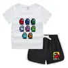 2023 Verão Infantil Gola Redonda Camiseta Calças Quentes Coreano Casual Bottoming Camisa Suor-absorvente Candy Conjunto de Camiseta Infantil