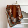 Bufanda de Lujo para Otoño e Invierno, Nueva, Imitación Cachemir, Estilo Nacional, Floral Chino, Flor de Anacardo, Chal Grueso con Borlas