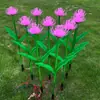 Lámpara LED de Flor Emisora de Luz para Exteriores 2024, Lámpara de Suelo Solar para Patio y Jardín, Flor Artificial Impermeable