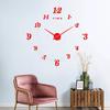 Reloj de Pared con Esfera Digital Estéreo 3D Reloj DIY Adhesivo de Pared para Sala de Estar Dormitorio Reloj de Espejo Luminoso Montado en la Pared
