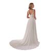 Comercio Exterior Europeo y Americano Amazon AliExpress wish estación independiente Nuevo encaje cuello redondo largo con cola gasa vestido de novia