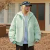 Ootd Chaqueta de Algodón para Exteriores para Hombres y Mujeres, Versátil Casual de Invierno Conjunto de Dos Piezas con Capucha Bloque de Color Chaqueta Acolchada Moda Abrigo para Pareja