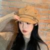 Outono e inverno novo vintage cor sólida octogonal chapéu mulheres ao ar livre de viagem estilo coreano pato língua chapéu simples pintor chapéu na moda