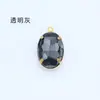 Fundo afiado em forma de strass de vidro textura de moda de luxo cristal pingente colar acessórios multi-tamanho oval único pendurado