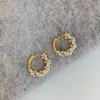 Exquisitos Aretes de Aro con Perlas para Mujer 2025 Nuevo Estilo Lujo Accesible Aretes de Gama Alta Aretes Suaves Que No Se Desvanecen Aretes