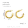 Zhongyao Jewelry Pendientes para Mujer Cruzados Europeos y Americanos Ins Retro Retorcidos Irregulares Moda Simple Pendientes de Acero de Titanio Oro 18K