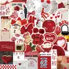 50 Adesivos de Grafite para Caderno de Ano Novo Vermelhos Podem Decorar Malas Adesivos Impermeáveis DIY para Festival da Primavera Estilo Quente