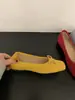 Primer Encuentro Zapatos de Mujer de Altura Creciente Estacionales Primavera/Verano Lazo Suave Zapatos Planos Amarillos Zapatos de Ballet Zapatos de Noche Zapatos Bajos