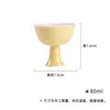 Taza de Té de Cerámica Amarilla Clara Suave de Pie, Taza de Té para el Hogar, Juego de Té Kung Fu, Taza Individual con Borde en Forma de Flor, Taza Maestra Rosa de las Dinastías Tang y Song