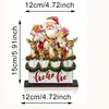 Decorações de mesa de Natal, enfeites de boneco de neve e rena de madeira, centro de mesa de Natal, decorações nostálgicas de madeira vintage, árvore de Natal