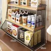 Prateleira de Armazenamento para Mesa de Trabalho Prateleira de Armazenamento Multicamadas Rack para Armazenamento de Copo de Água Copo de Chá para Mesa de Sala de Estar em Casa Rack para Saquinhos de Chá Lanches de Mesa de Jantar