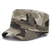 Chapéu Plano Camuflado Masculino para Primavera e Outono, Chapéu Esportivo de Algodão com Proteção Solar Feminino, Chapéu Coreano Fashion Versátil com Aba Reta