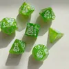 Set de Dados de Pascua de 7 Piezas, Diseño de Conejito, Set de Patrón Patentado Multilado, Dados para Juego de Mesa Dungeons & Dragons para Uso Transfronterizo