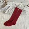 Calcetines de Cachemir para Mujer Youjiaxiu Otoño e Invierno, Calcetines Largos Calientes de Raya Vertical Doble Aguja, Calcetines Largos Adelgazantes