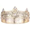 Festa de Coroação Europeia e Americana Transfronteiriça Coroa Barroca Redonda Coroa de Noiva Liga de Liga Estilo Palácio Retrô Tiara