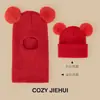 Gorros Infantiles Otoño e Invierno Niños y Niñas Forrados de Felpa A prueba de Viento Protección para Orejas Gorro con Bola de Pelo Bebé Todo en Uno Lindo Gorro de Lana Moderno