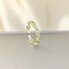 Anillo Ladrillo de Diseño Nicho de Alta Gama Lujo Accesible para Mujer Moda Europea y Americana Creativo Zirconia Chapado en Oro Anillo Abierto Ajustable