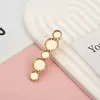 DIY Parche Cuero Aleación Brocado Song Pasador Ovalado Ranura Corazón Pinza de Pato Flequillo Lateral Niña Accesorios para el Cabello