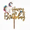 Fabricantes de cartões de bolo de acrílico com impressão colorida tridimensional transfronteiriça diretamente para decoração de bolo de aniversário, casamento, Feliz Bolo