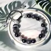 Pulsera de Joyería Cultural Única Estilo Chino Nuevo Green Mountain para Mujeres, Cuentas de Buda con Piedra Veteada Gris, Pulsera Ajustable Inspirada en Zen