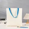 Bolsa de Lona Lisa Personalizada para Estudiantes, Bolso de Hombro de Lona de Color Sólido, Bolsa de Lona Pintada a Mano DIY