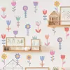 Brup Pegatinas de Decoración de Pared con Flores de Dibujos Animados de Colores para Habitación Infantil Pegatinas de Pared Impermeables Removibles Creativas Br7039C