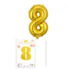 Globo de Número de Película de Aluminio de 16 pulgadas Deluxe Empaque Individual Paquete de Cartón Globo de Papel de Aluminio Decoración para Fiesta de Cumpleaños Arreglo Venta al por Mayor