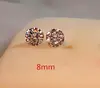 Brincos de tarracha s925 com cravação de quatro garras de Zircônia, moda, presente, acessórios femininos transfronteiriços, diamante brilhante, cristal redondo, joias pequenas, brincos de prata