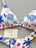 Comércio Exterior Estilo Europeu e Americano Bikini Estampado Feminino Triângulo com Amarração Peça Única Maiô Férias Praia Cortado Alto Moda Praia Atacado