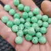 Contas Redondas de Jade Jade Otimizado Contas Soltas de Jade Grãos Fundo Verde Branco Pulseira Verde Colar Acessórios de Joias Contas de Jade Feitas à Mão