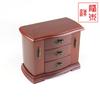 Directo de fábrica moda forma de abanico caja de almacenamiento de tres capas caja de madera maciza europea caja de joyería de franela vintage al por mayor