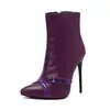 Hebilla redonda tacón alto 2024 hebilla de cinturón botas cortas 40 talla grande botas punta botas de jinete 48 nuevo discoteca comercio exterior mujer