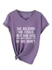 Ella creía que podía Amazon eBay Estación Independiente Moda Casual Cuello en V Manga Corta Camiseta para Mujer