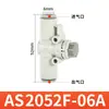 Válvula de Mariposa de Tubería Tipo SMC Válvula de Velocidad Ajustable Actuador de Control de Cilindro de Paso Recto Junta de Tubería de Aire As1002/2052Fs