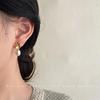 Pendientes de perlas barrocas francesas suaves para mujer, diseño de nicho, pendientes de perlas naturales, pendientes de mano sencillos y elegantes.