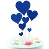 Decoração de Casamento Festa Coração Inserto Amor Inserto Dourado Criativo Bolo de Aniversário Mesa de Sobremesa Tanabata