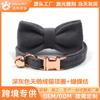Suministros para mascotas de alta gama, collar de terciopelo gris con cascabel para gato, lazo de terciopelo, anillo para gato, grabado, anillo para perro pequeño y gato