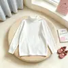Ropa interior térmica de cuello medio para niños para otoño e invierno, top de otoño de una sola pieza para niños, camiseta interior para bebés y niños mayores